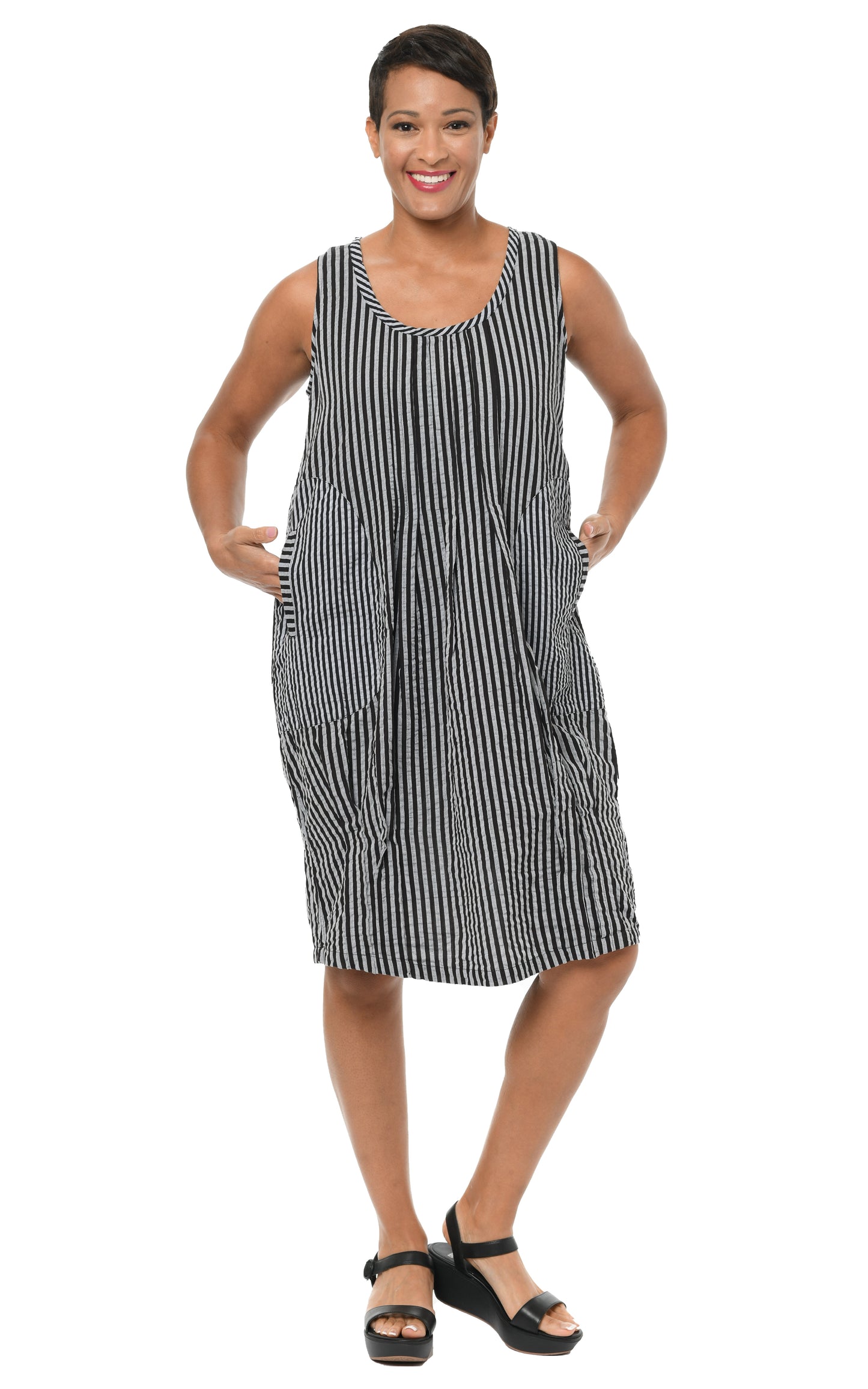 FINAL SALE CV177 Santa Fe Dress in Harrison Stripe*