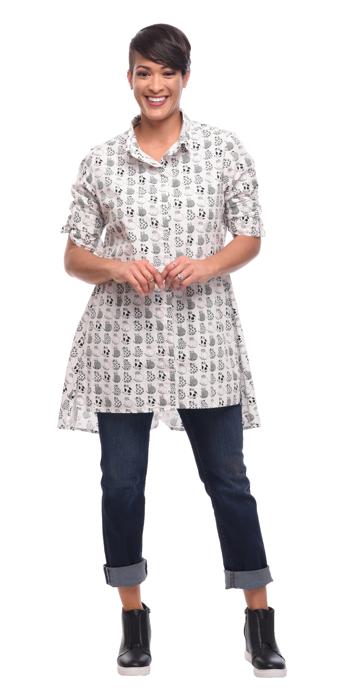 FINAL SALE CV133 Logan Button Down in Alley Cat*
