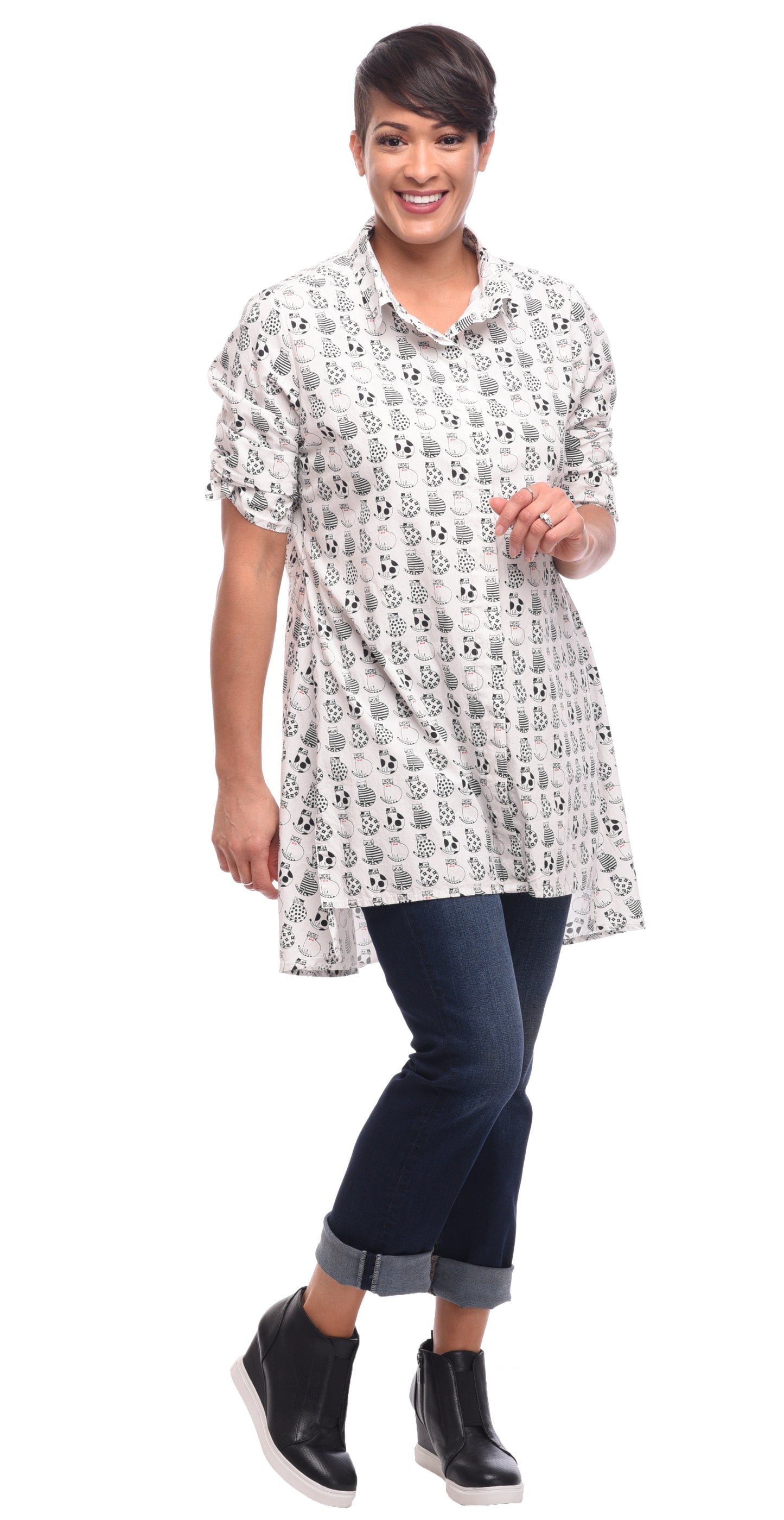 FINAL SALE CV133 Logan Button Down in Alley Cat*
