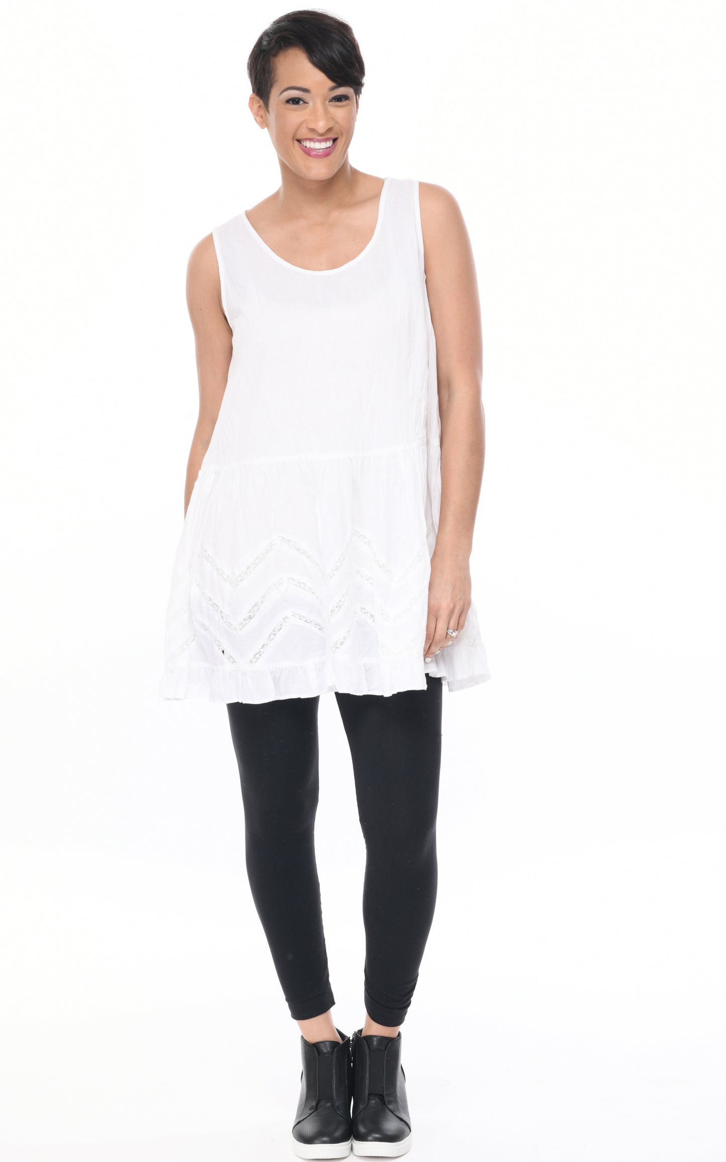FINAL SALE CV332 Moana Tank in White*