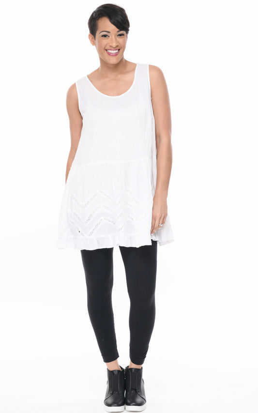FINAL SALE CV332 Moana Tank in White*
