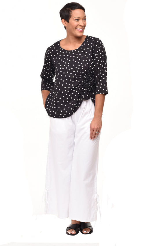 FINAL SALE CV365 Olga Pullover in Black White Seersucker Dot*