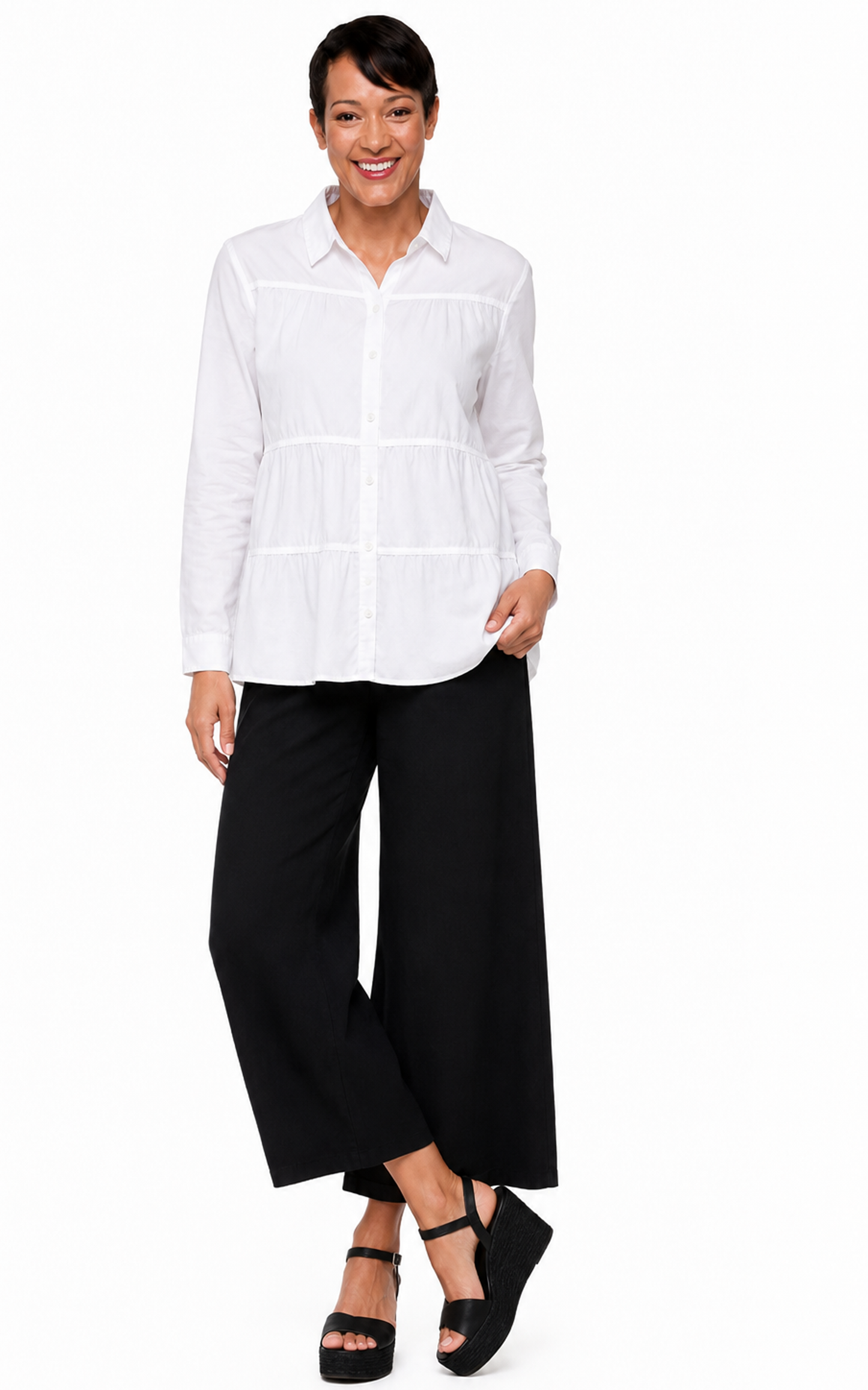 FINAL SALE CV36 Alix Button Down in White*