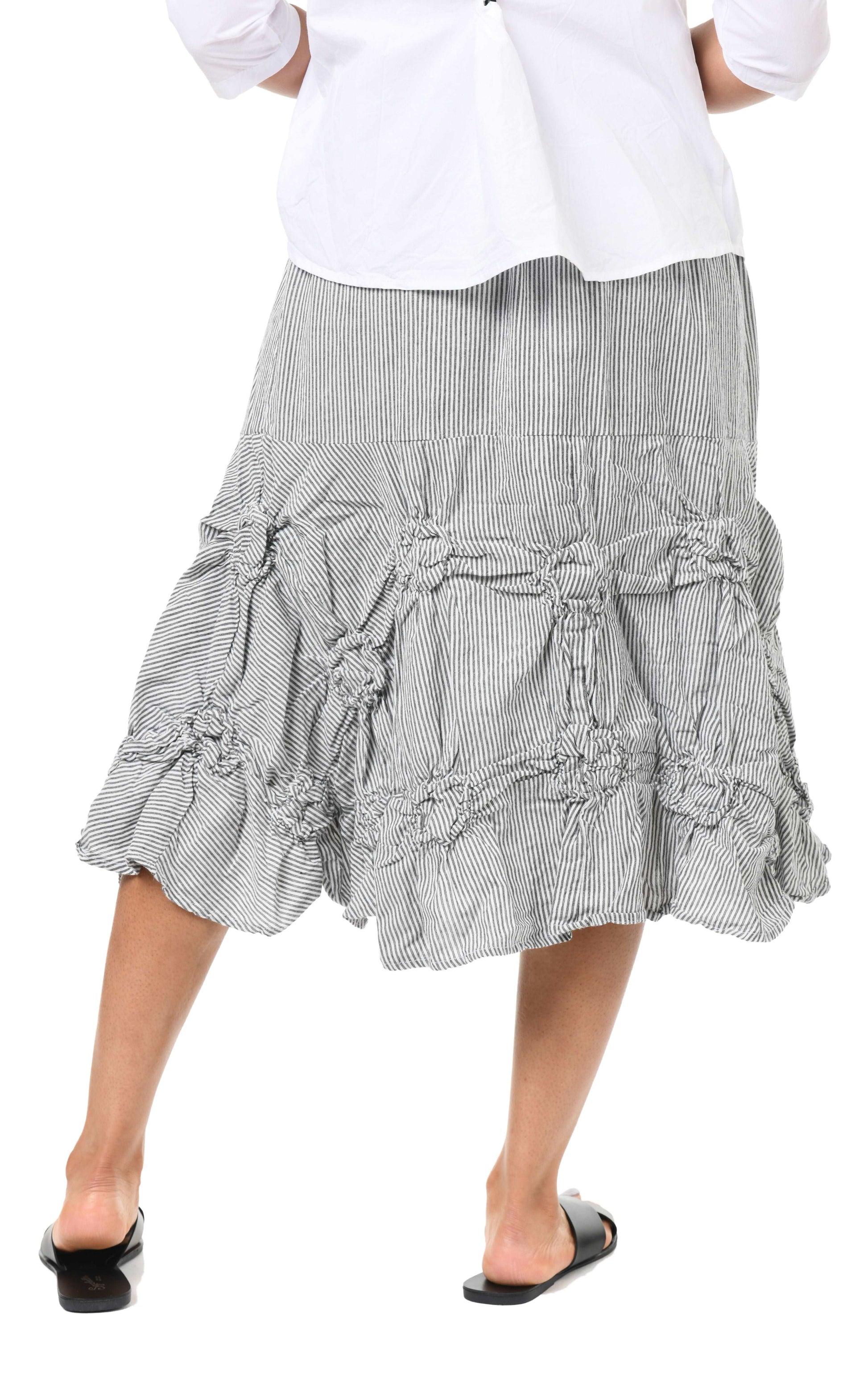 CV378 Millie Skirt in Ticking Stripe