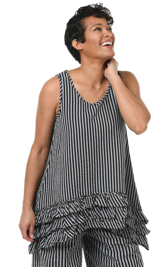 FINAL SALE CV3 Lily Tank in Harrison Seersucker Stripe*