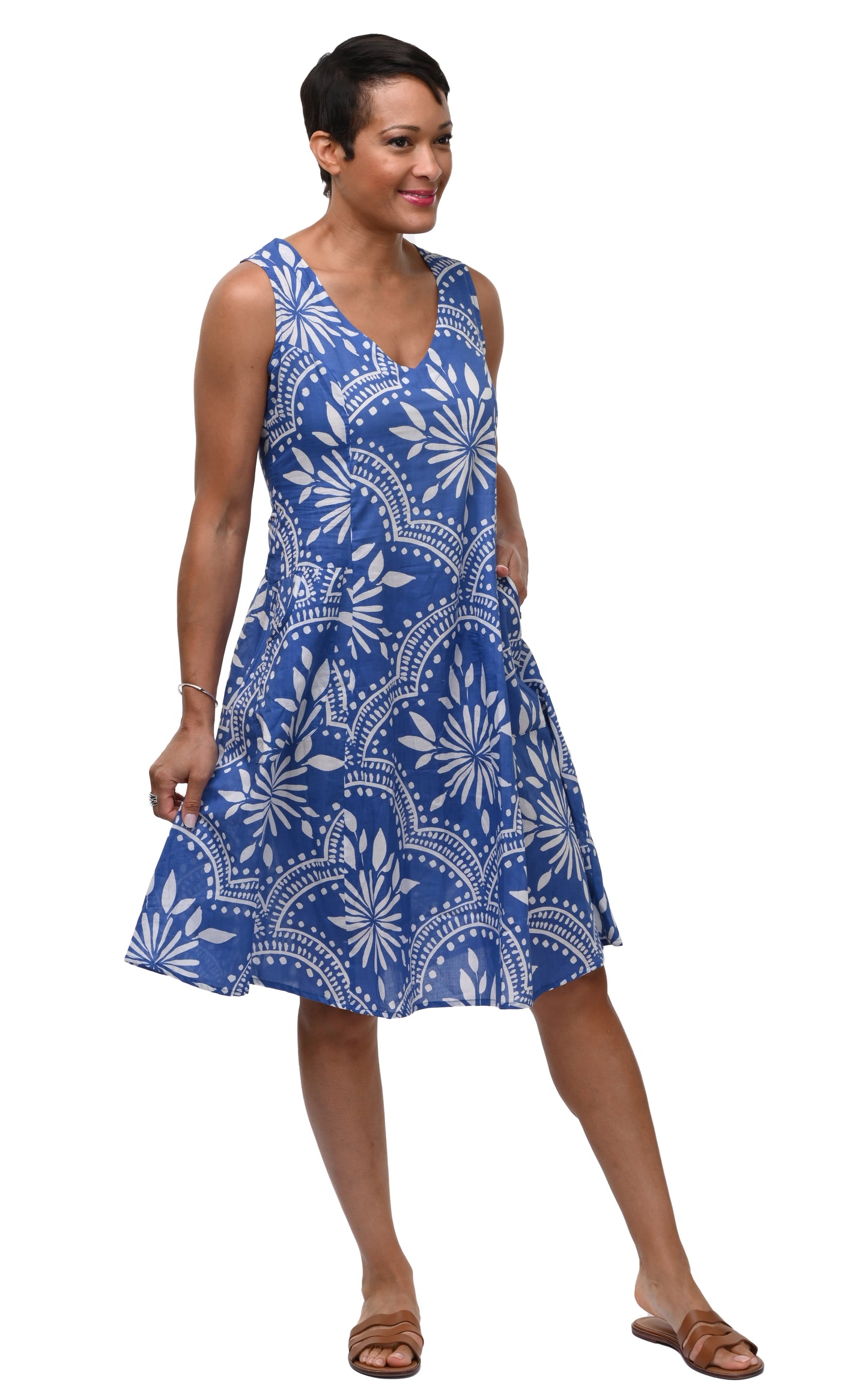 CV418 Myla Dress in Delft Mosaic*