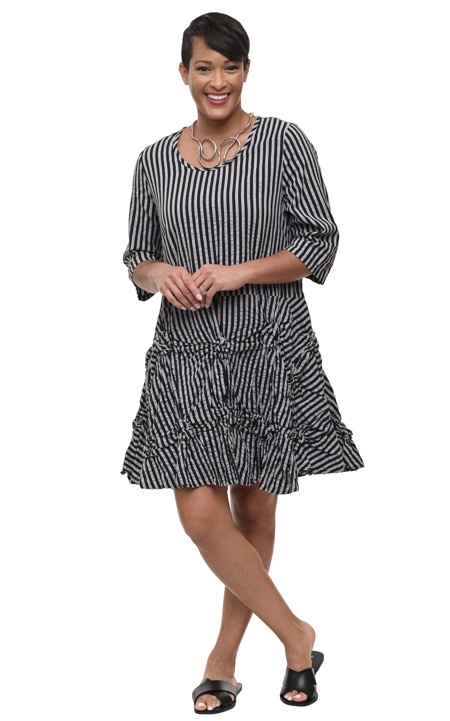 FINAL SALE CV531 Tildy Dress in Harrison Stripe*