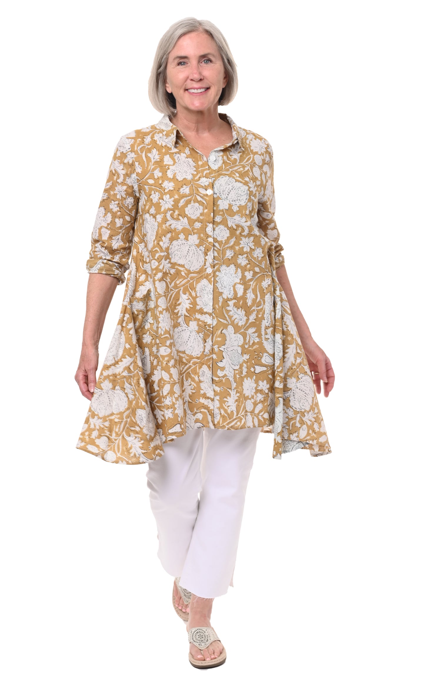 FINAL SALE CV537 Demi Button Down in Anala*