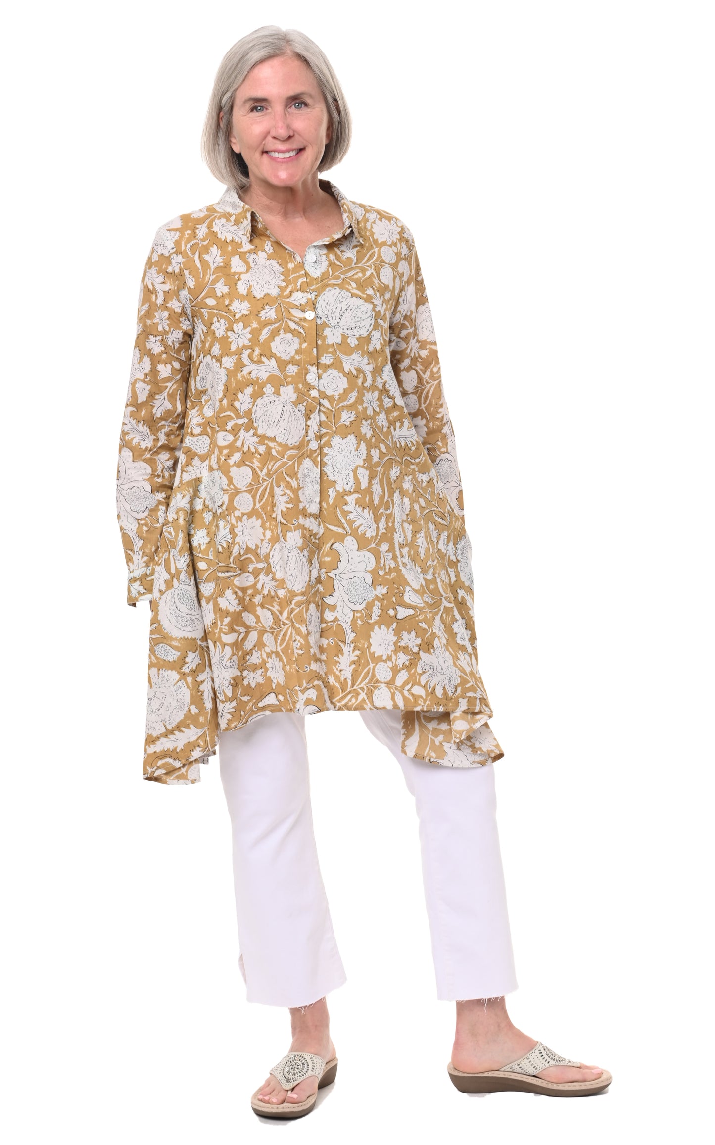 FINAL SALE CV537 Demi Button Down in Anala*