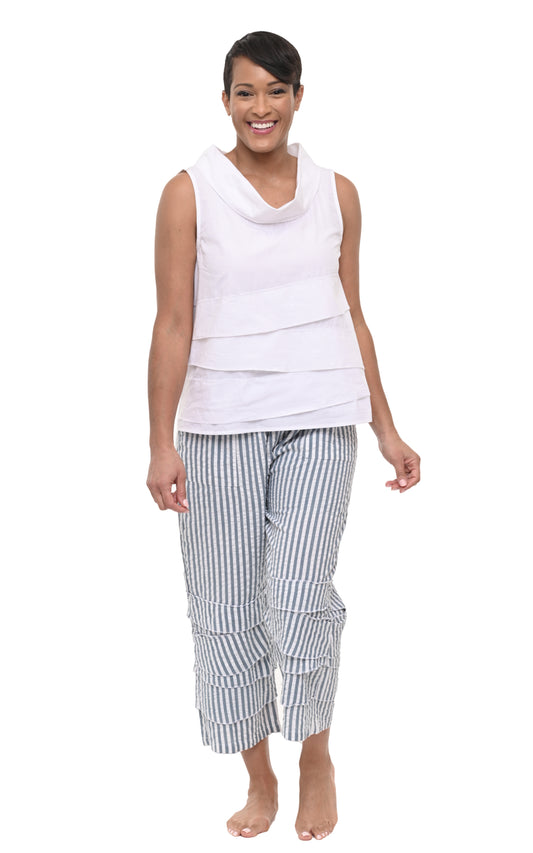 FINAL SALE CV62 Coastal Bloomer Pant in Cape Seersucker Stripe*