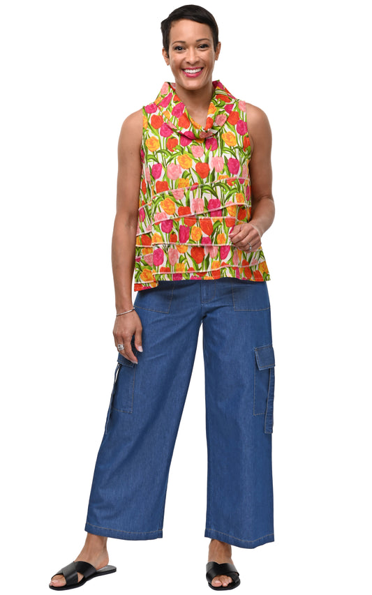 CV63 Leilani Tank in Tulips*