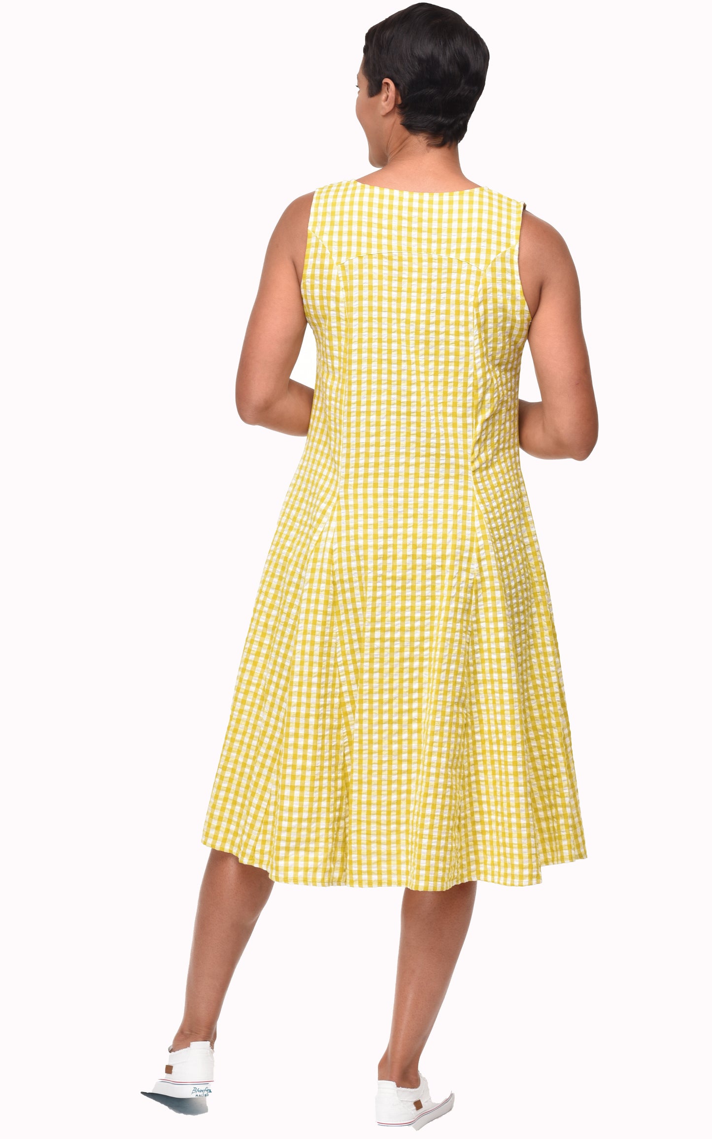 FINAL SALE CV656 Poppie Dress in Goldfish Check*