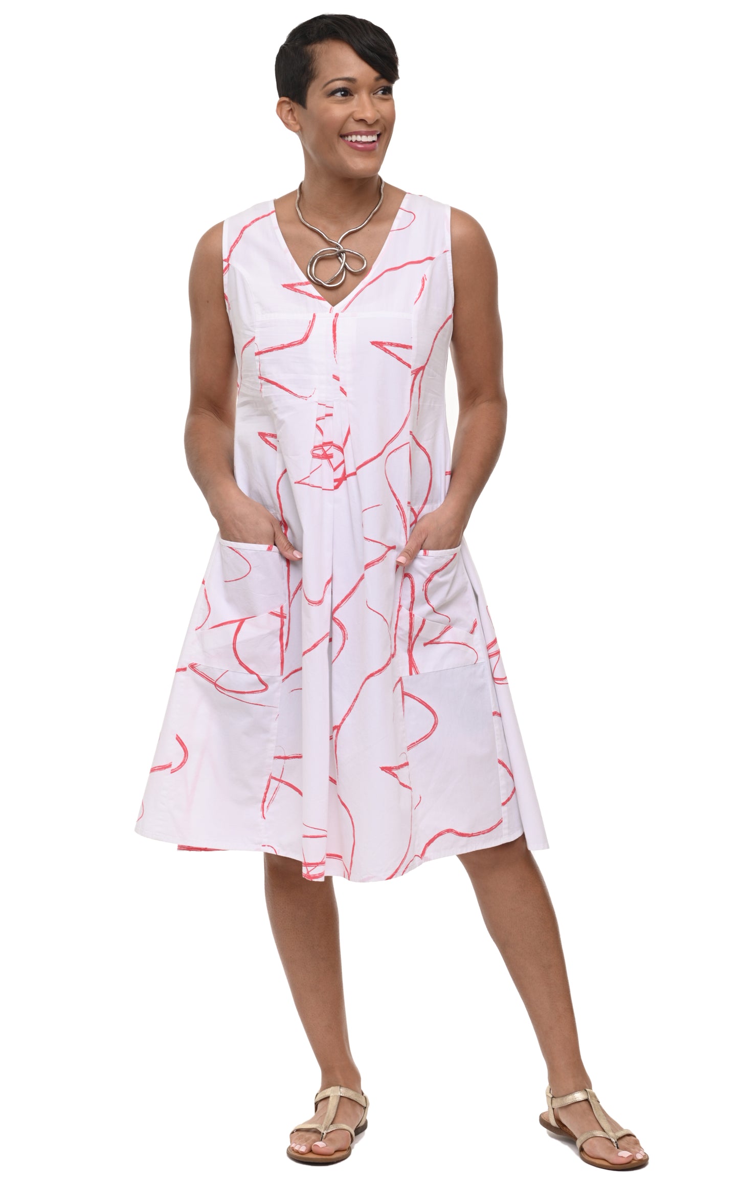 FINAL SALE CV656 Poppie Dress in Hibiscus Ribbon*