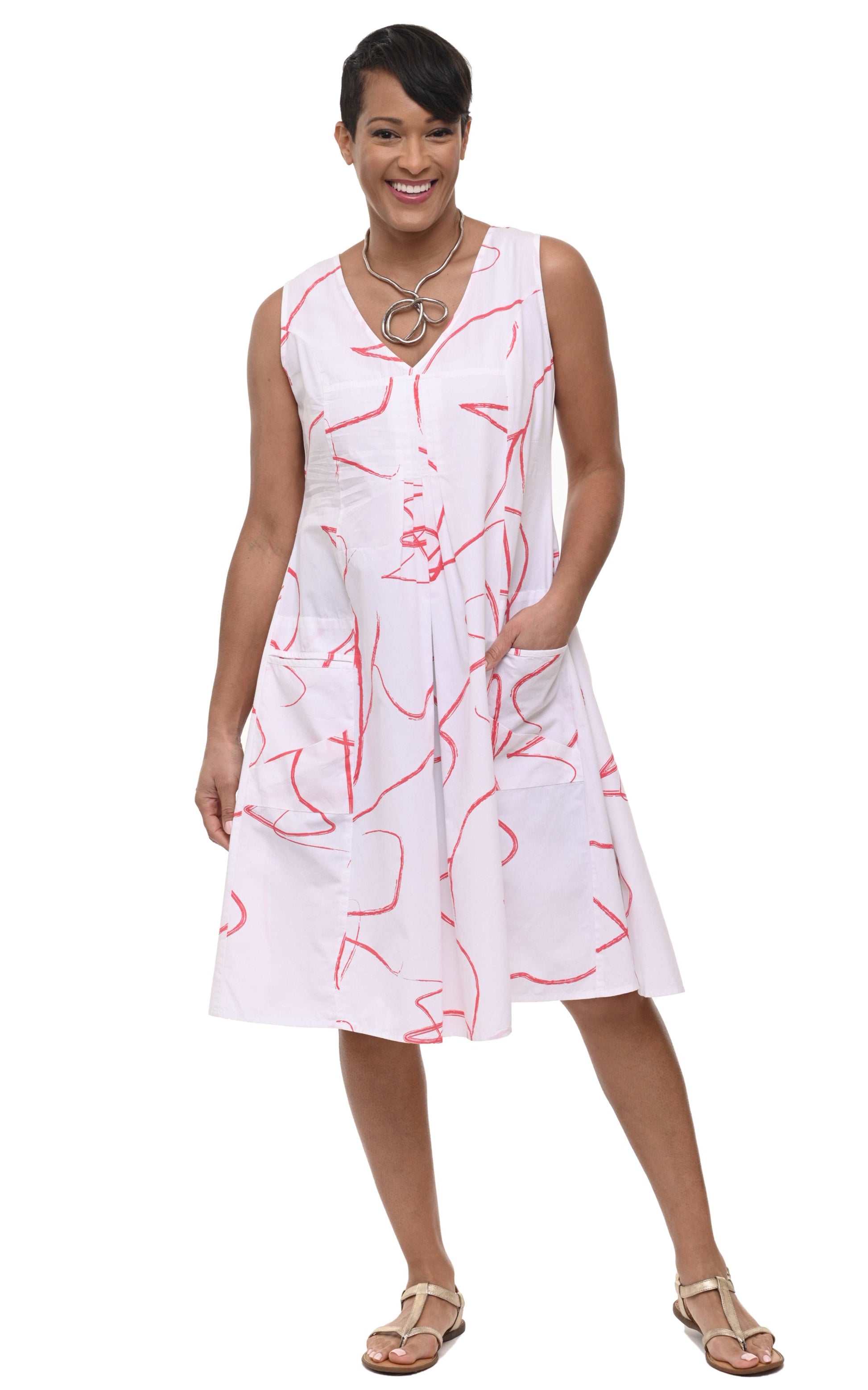 CV656 Poppie Dress in Hibiscus Ribbon