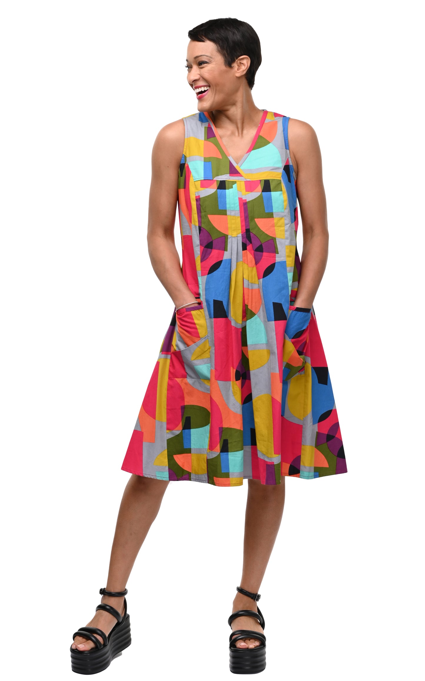 FINAL SALE CV656 Poppie Dress in Kaleidoscope*