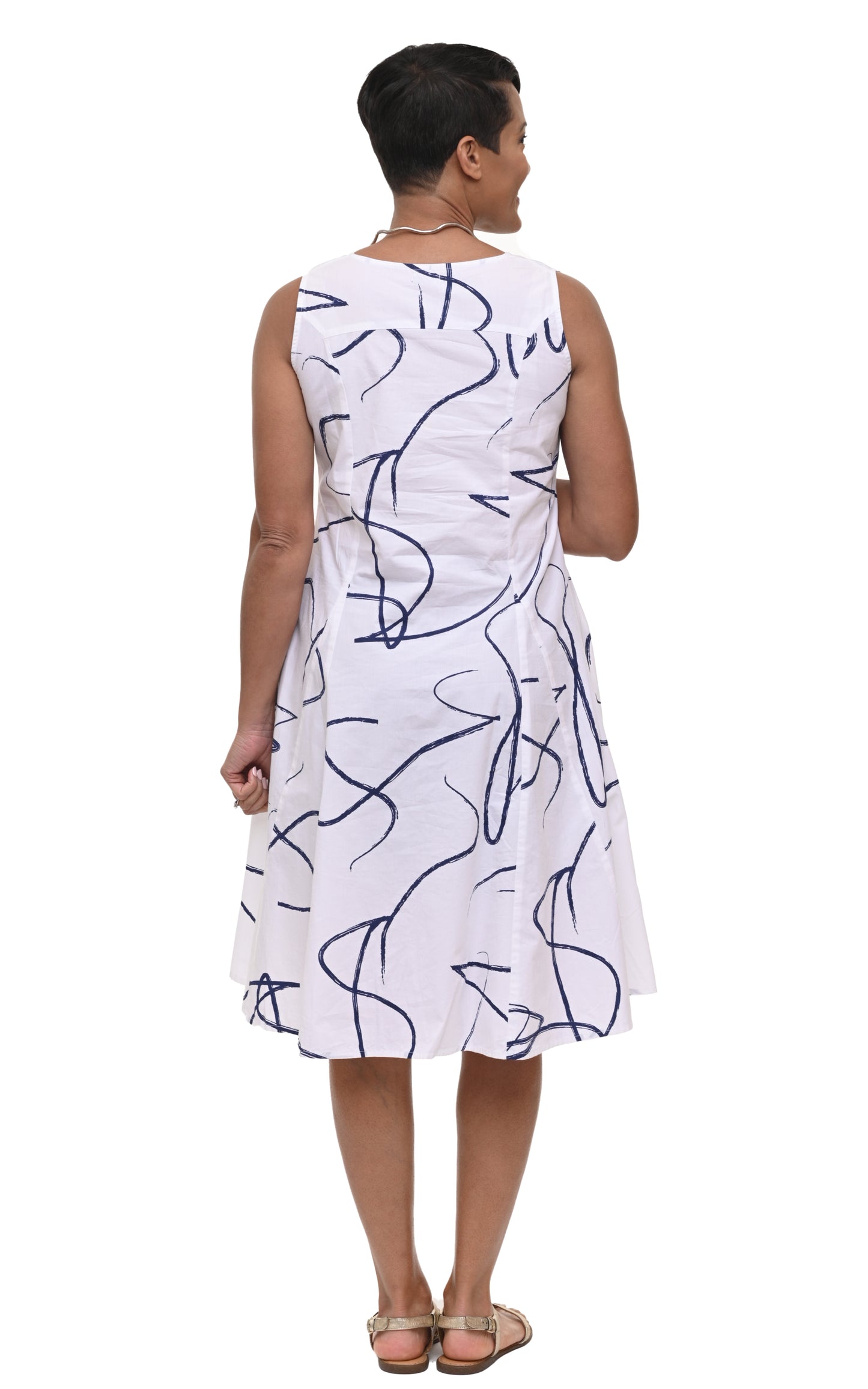 FINAL SALE CV656 Poppie Dress in Navy Ribbon*