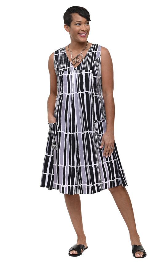 FINAL SALE CV656  Poppie Dress in Roma Stripe*