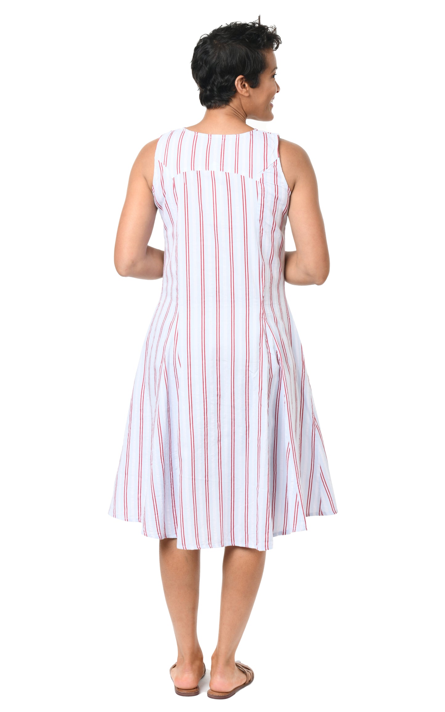 FINAL SALE CV656 Poppie Dress in Whitman Stripe*