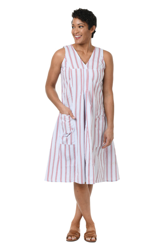 FINAL SALE CV656 Poppie Dress in Whitman Stripe*
