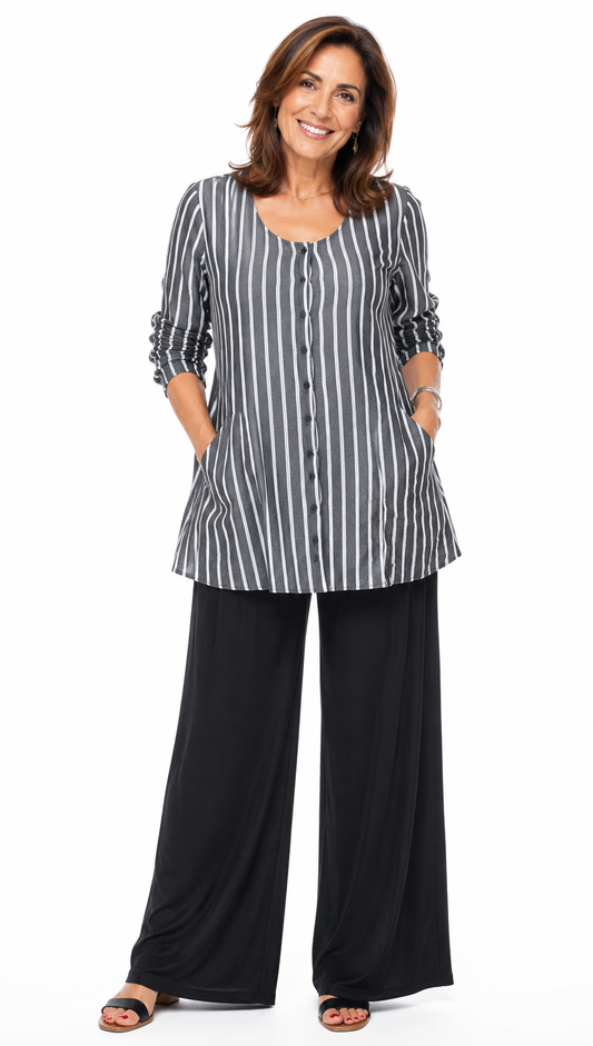 FINAL SALE CV679 Ivy Jacket in Rothschild Stripe*