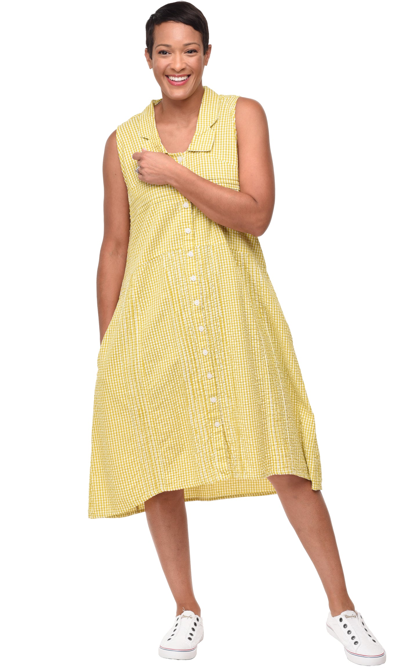 FINAL SALE CV91 Sicily Dress in Goldfish Check*