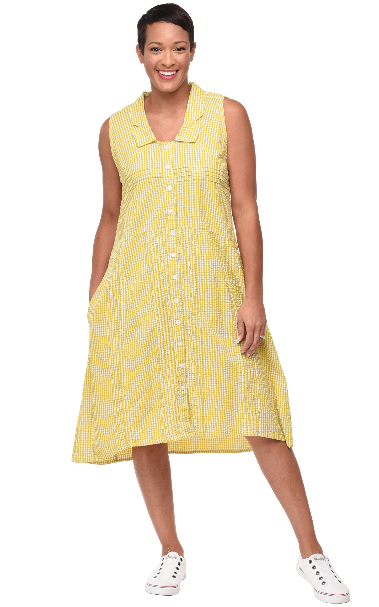 FINAL SALE CV91 Sicily Dress in Goldfish Check*