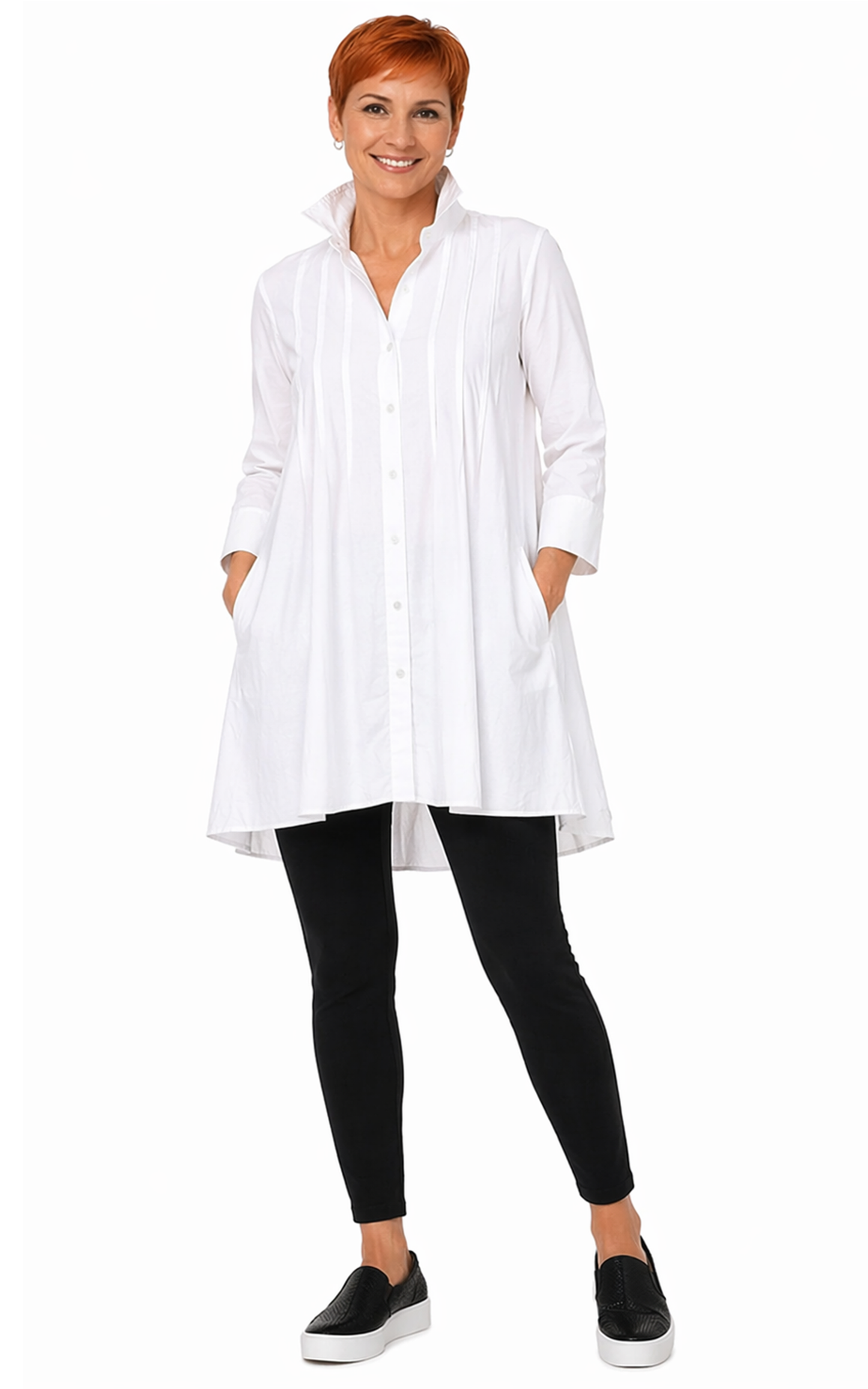 FINAL SALE CV125 Latte Shirt in White*