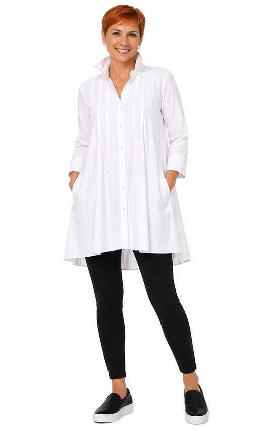 FINAL SALE CV125 Latte Shirt in White*
