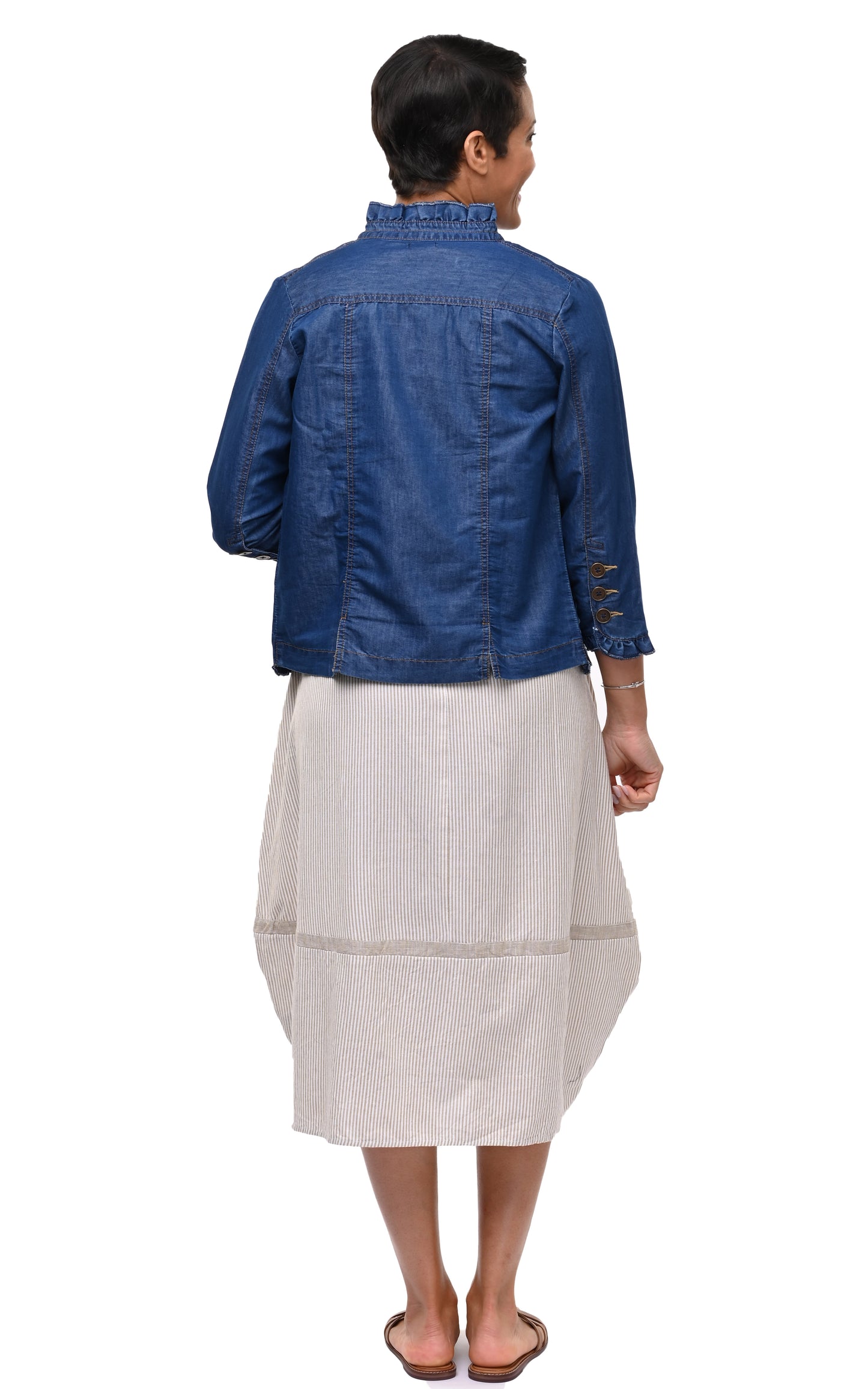 FINAL SALE D506 Sterling Ruffle Jacket in Denim*
