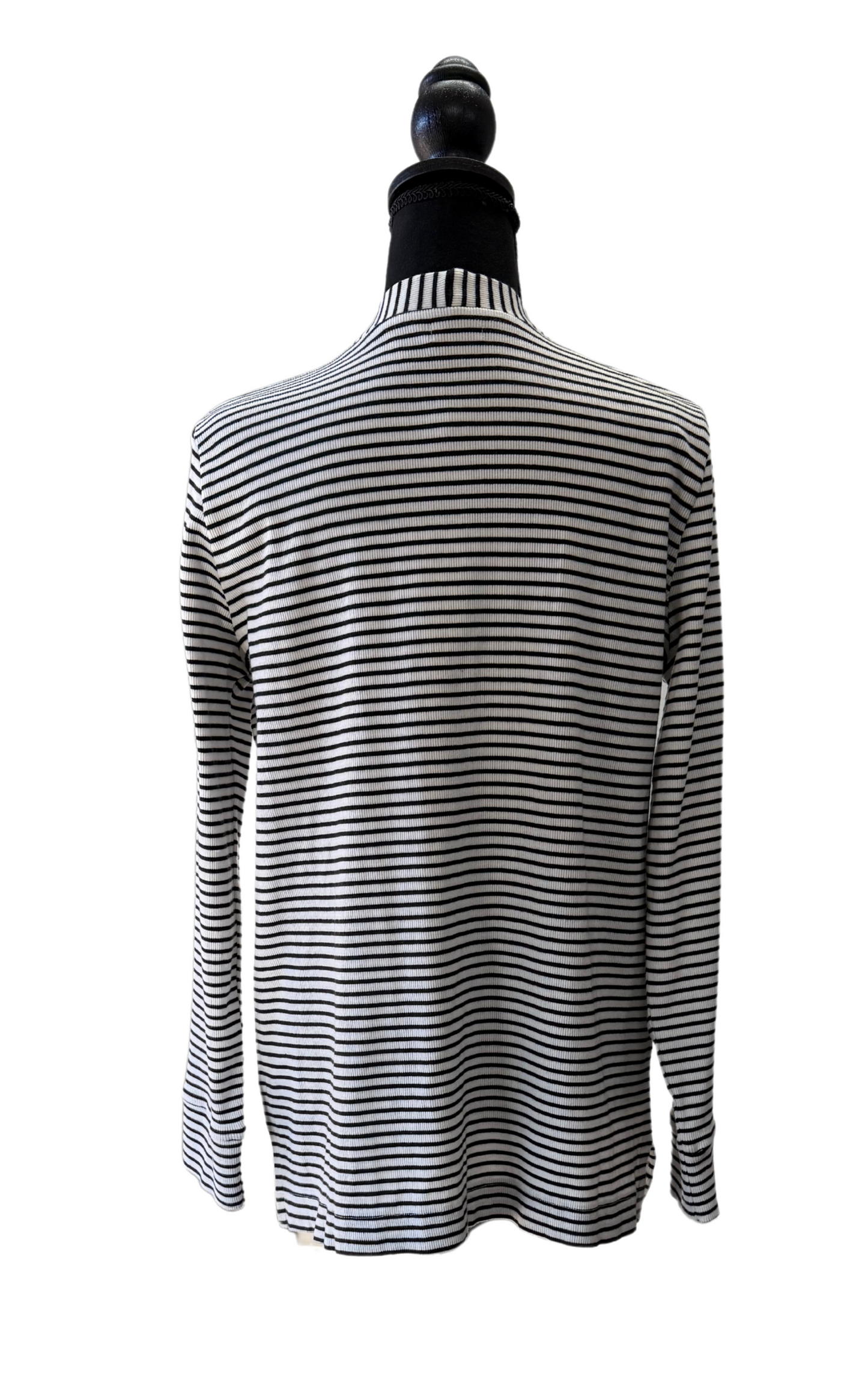 TK6 The Simple Cardigan in Black H Stripe*