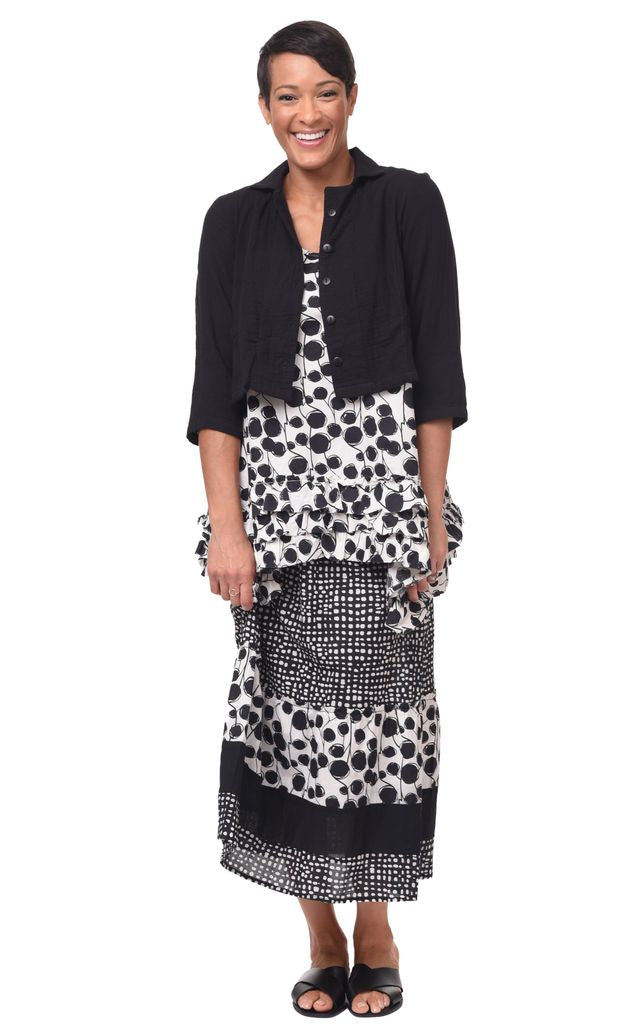 CV1161 Ryder Skirt in Black Dots