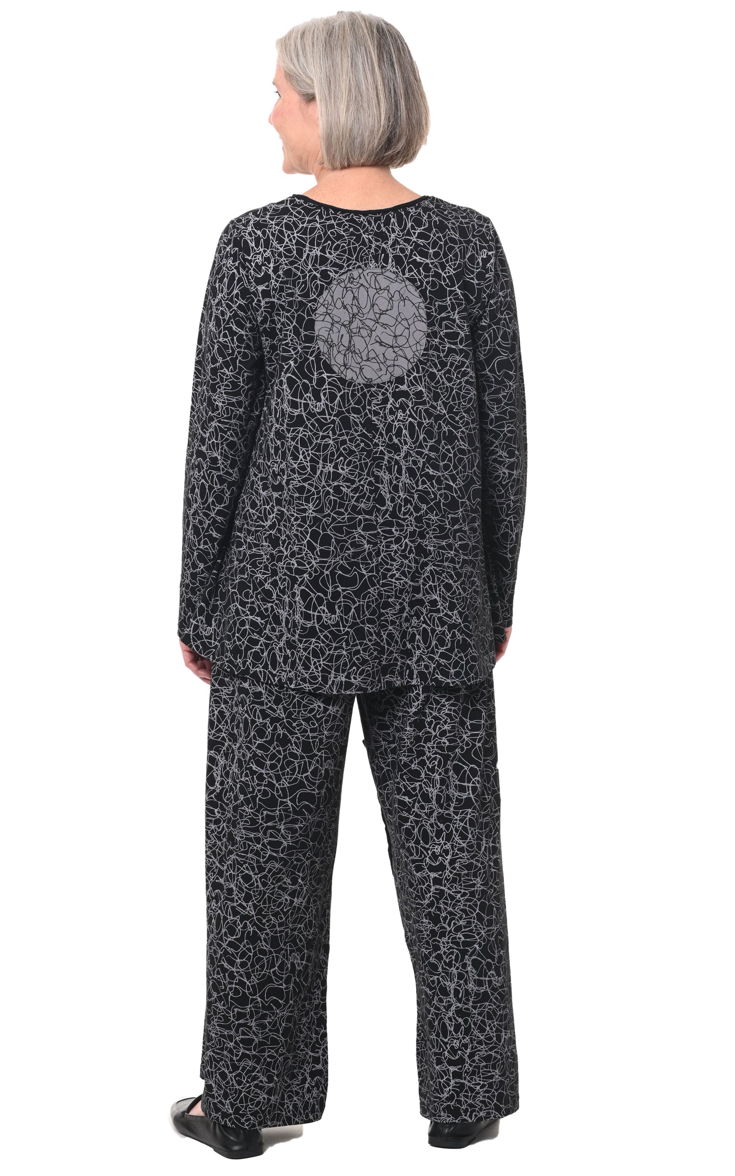 FINAL SALE L111 Ulla Pullover in Black Squiggle*