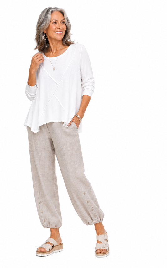 FINAL SALE L130 Lindsay Pullover in White*