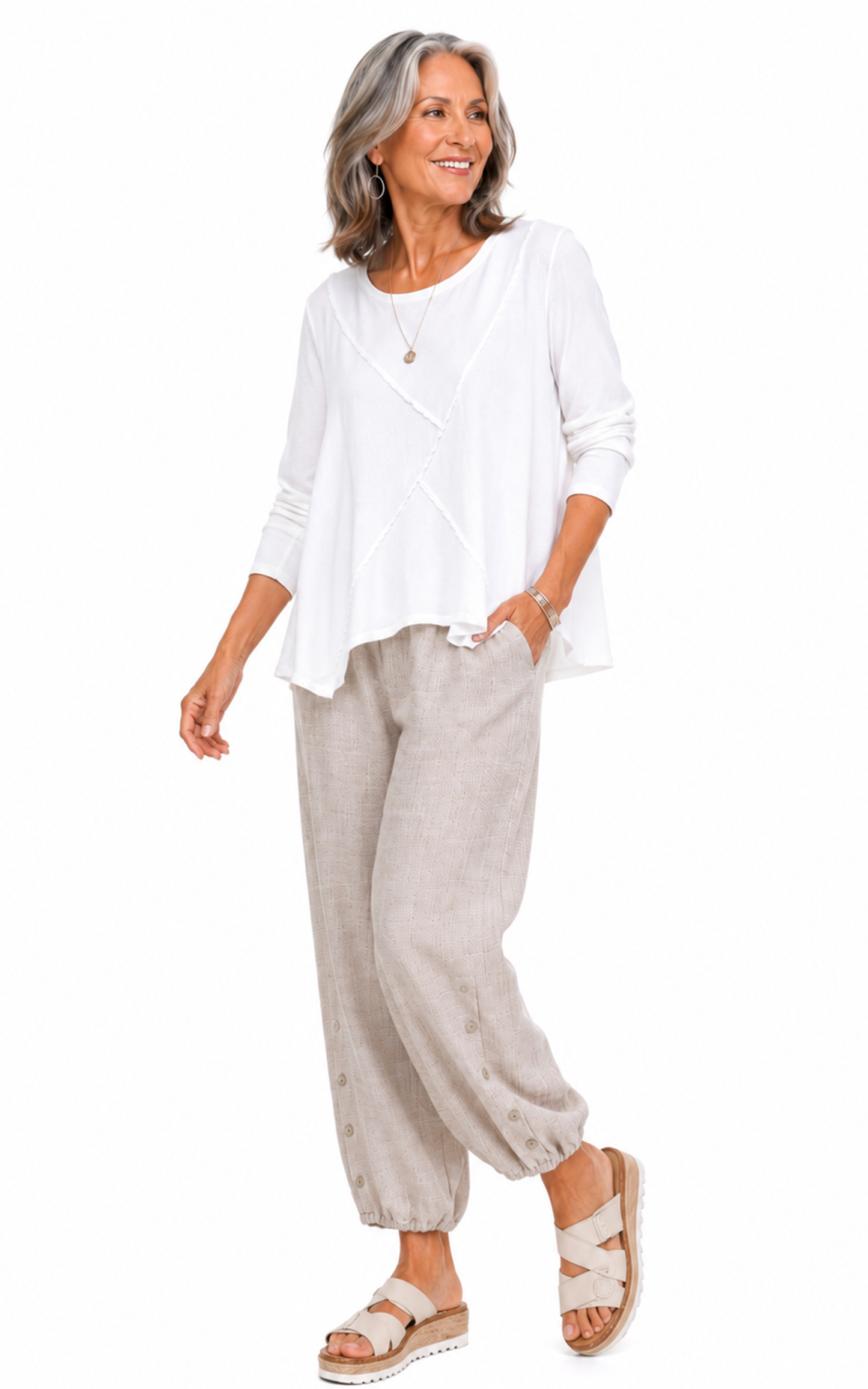 FINAL SALE L130 Lindsay Pullover in White*