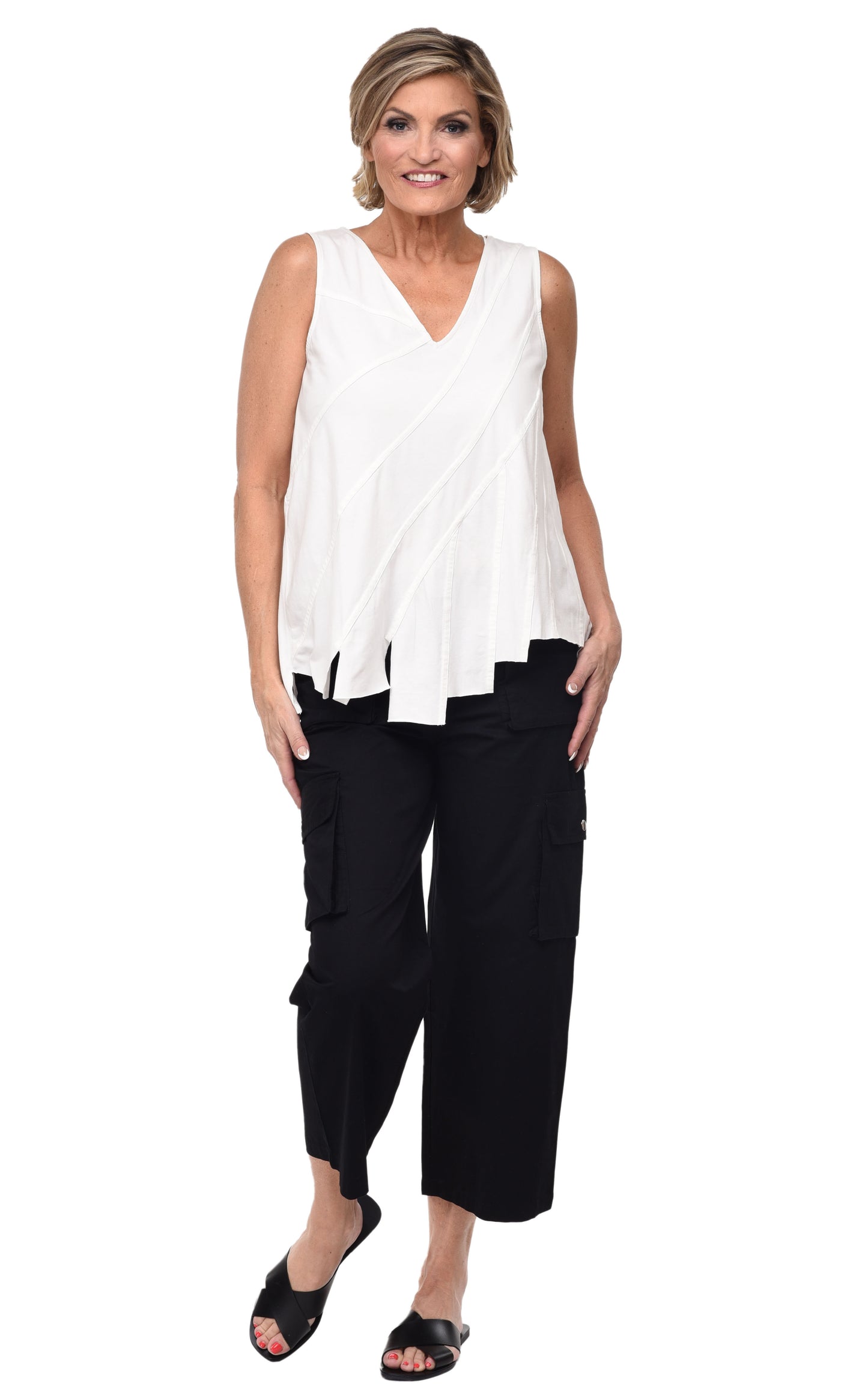 FINAL SALE L136 Marissa Tank in White*