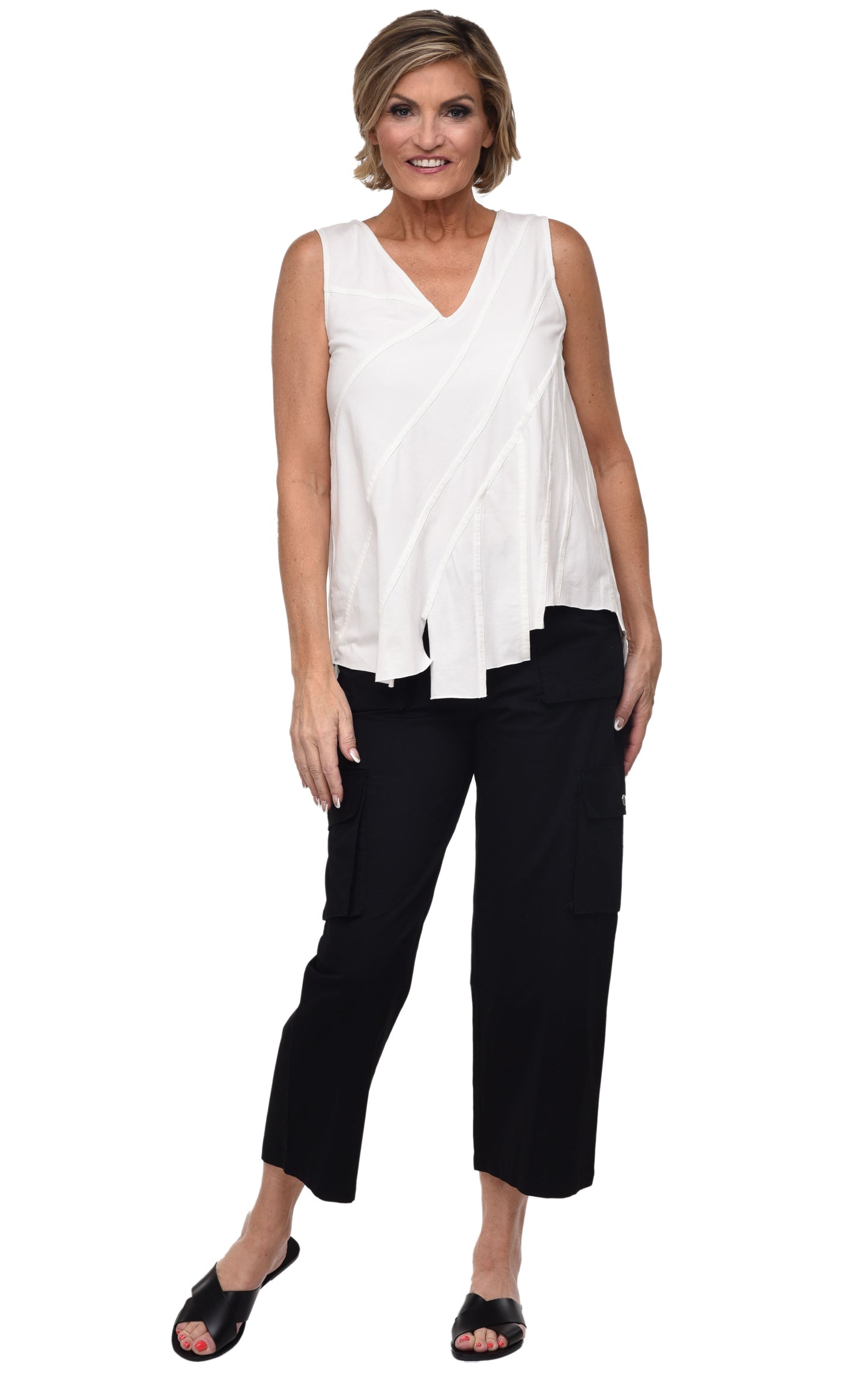 FINAL SALE L136 Marissa Tank in White*