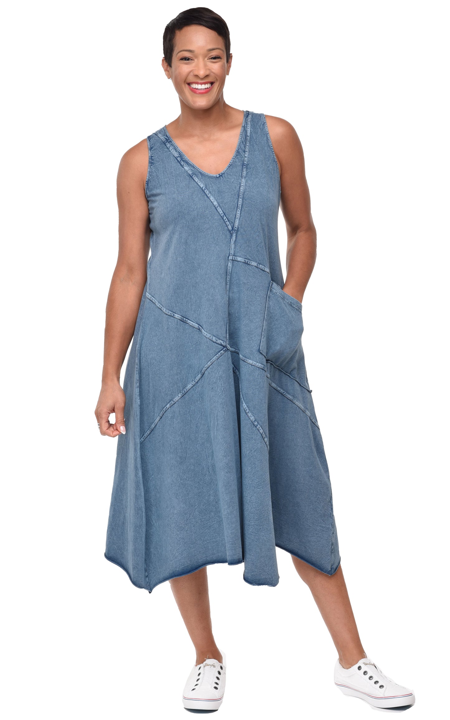 FINAL SALE L153 Garrison Dress in Denim Lycra*