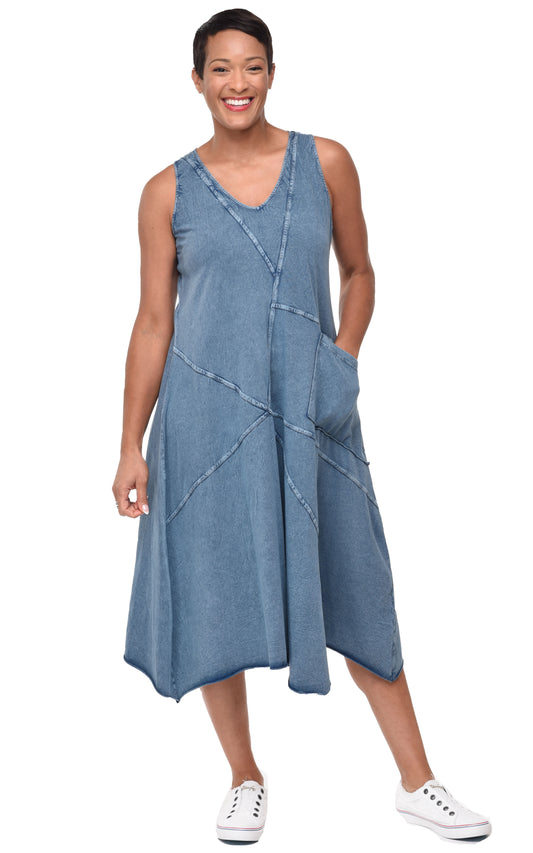 FINAL SALE L153 Garrison Dress in Denim Lycra*