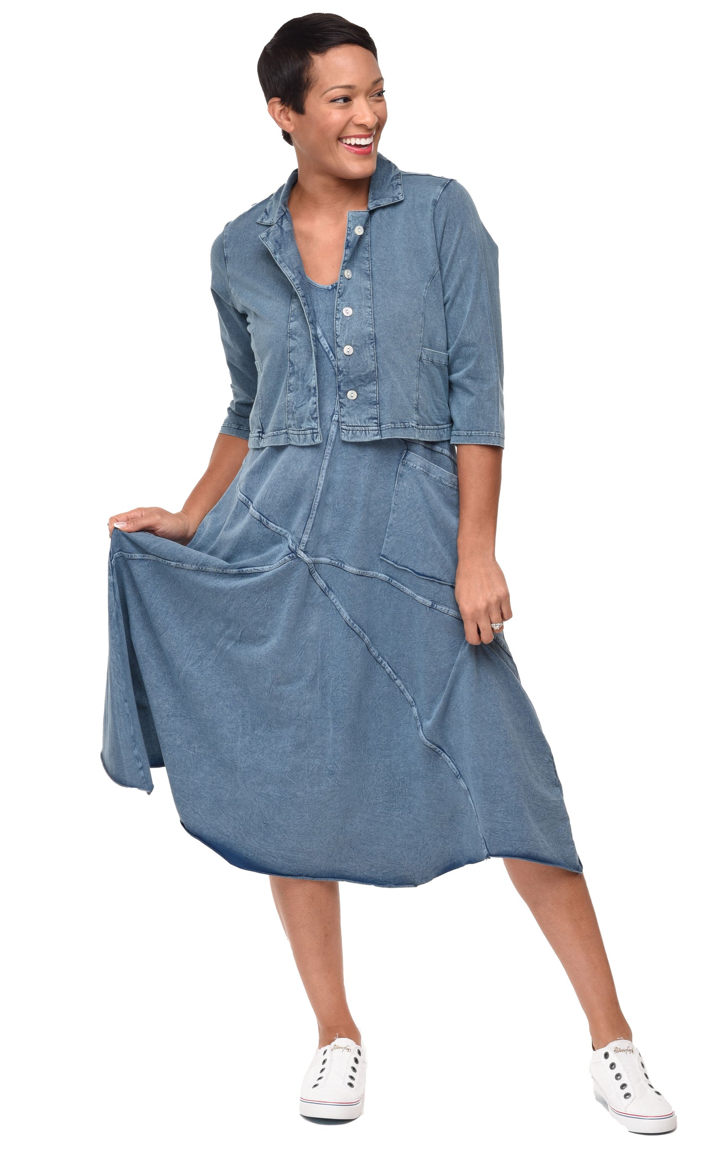 FINAL SALE L153 Garrison Dress in Denim Lycra*