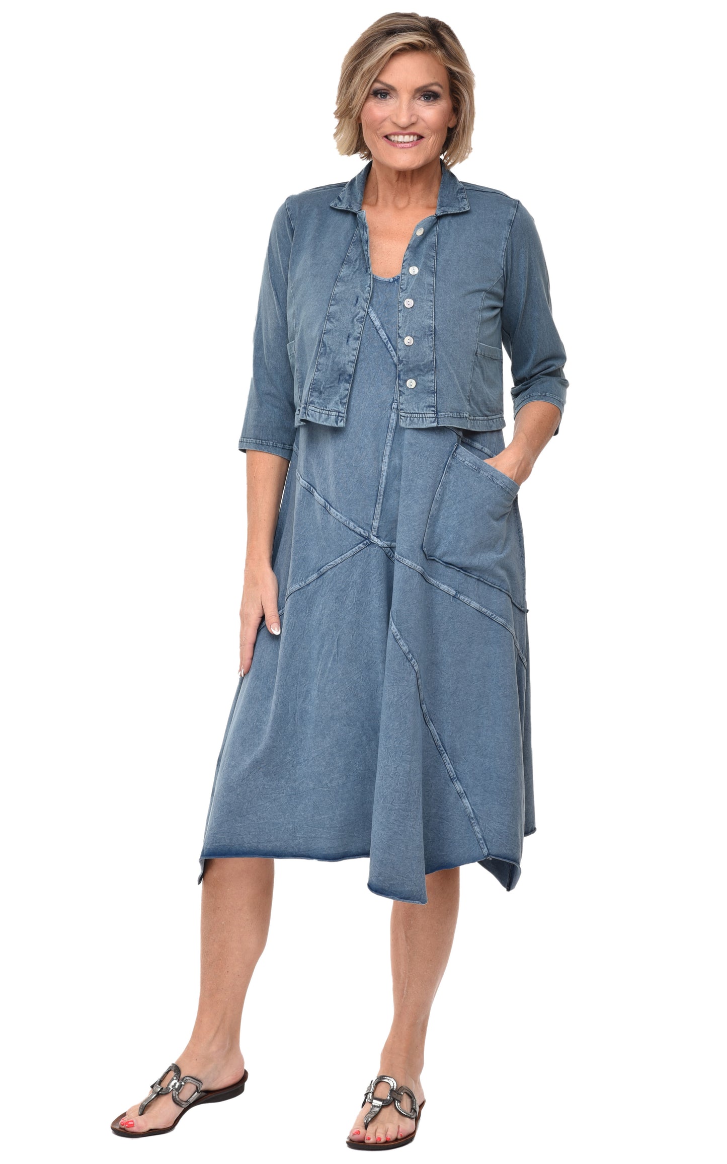 FINAL SALE L153 Garrison Dress in Denim Lycra*