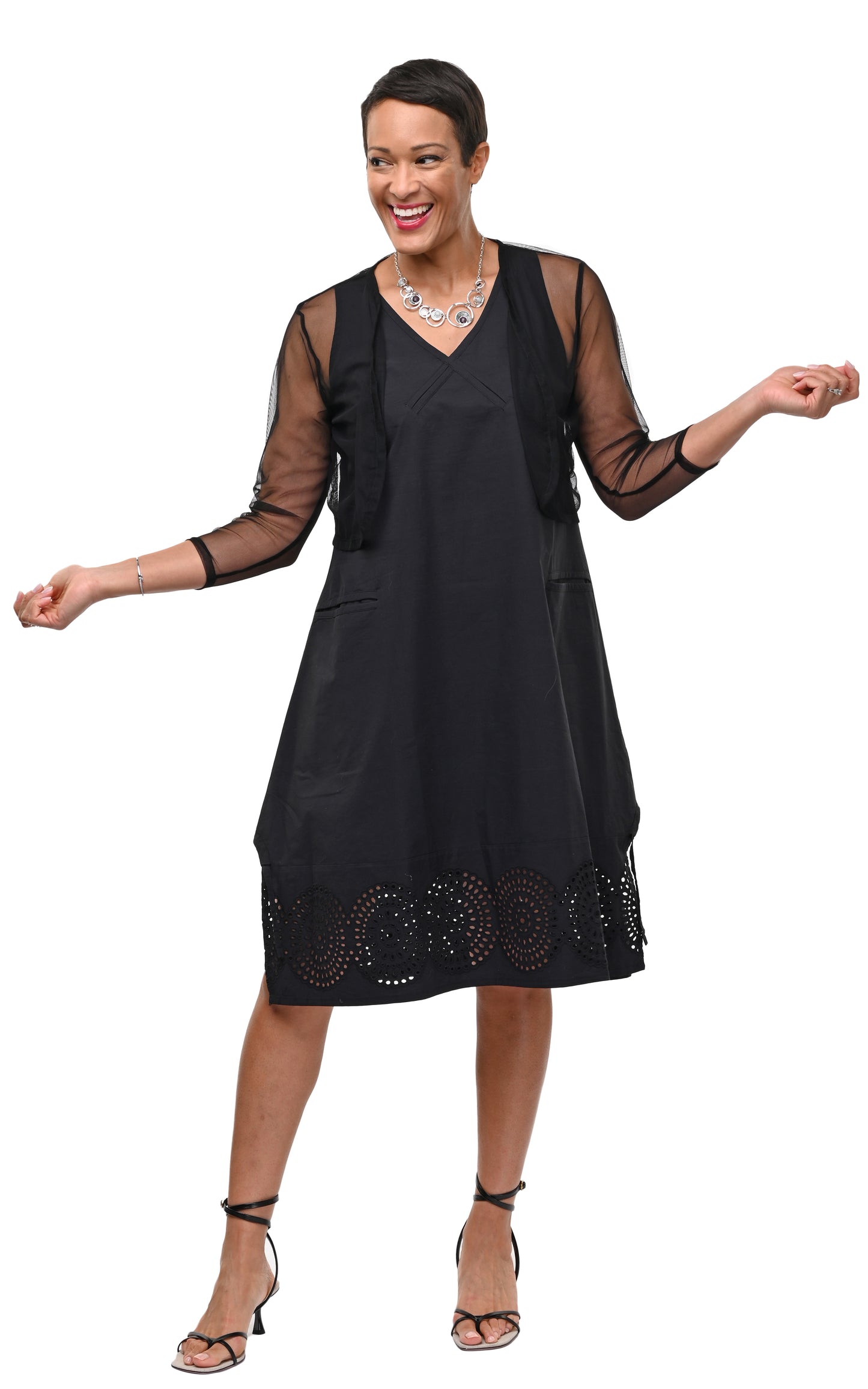 CV511 Birdie Dress in Black Eyelet*