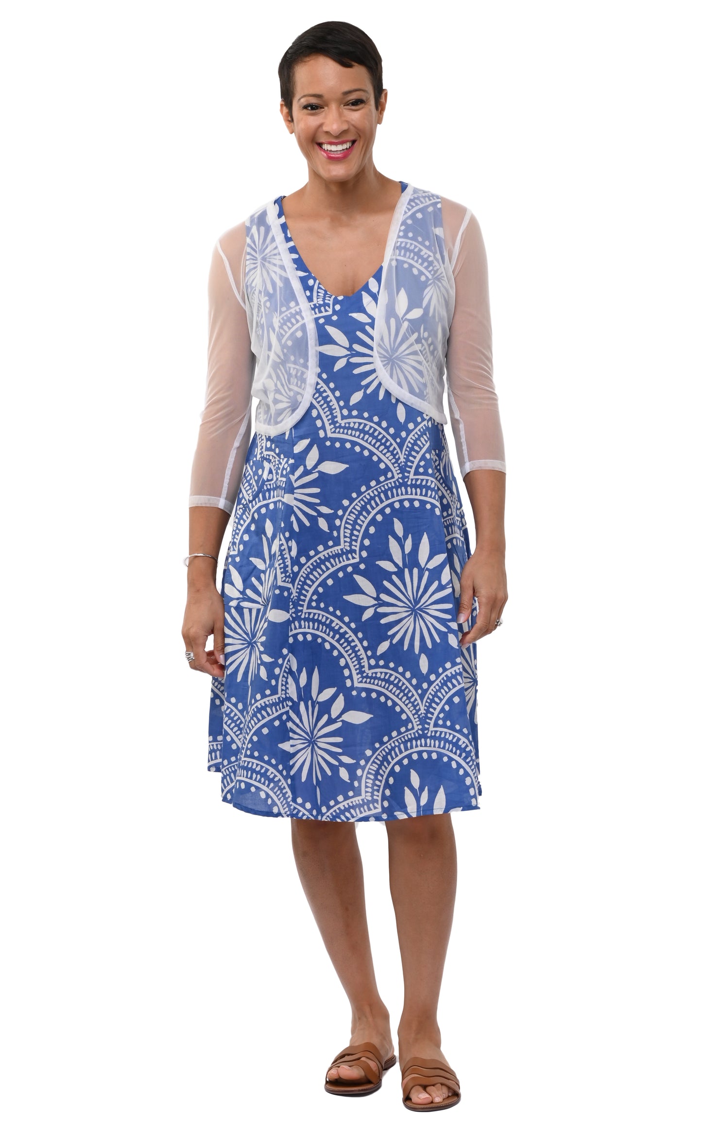 CV418 Myla Dress in Delft Mosaic*