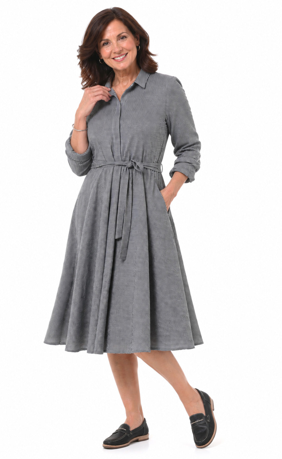 FINAL SALE CV1042 Perrin Dress in Noir Check*