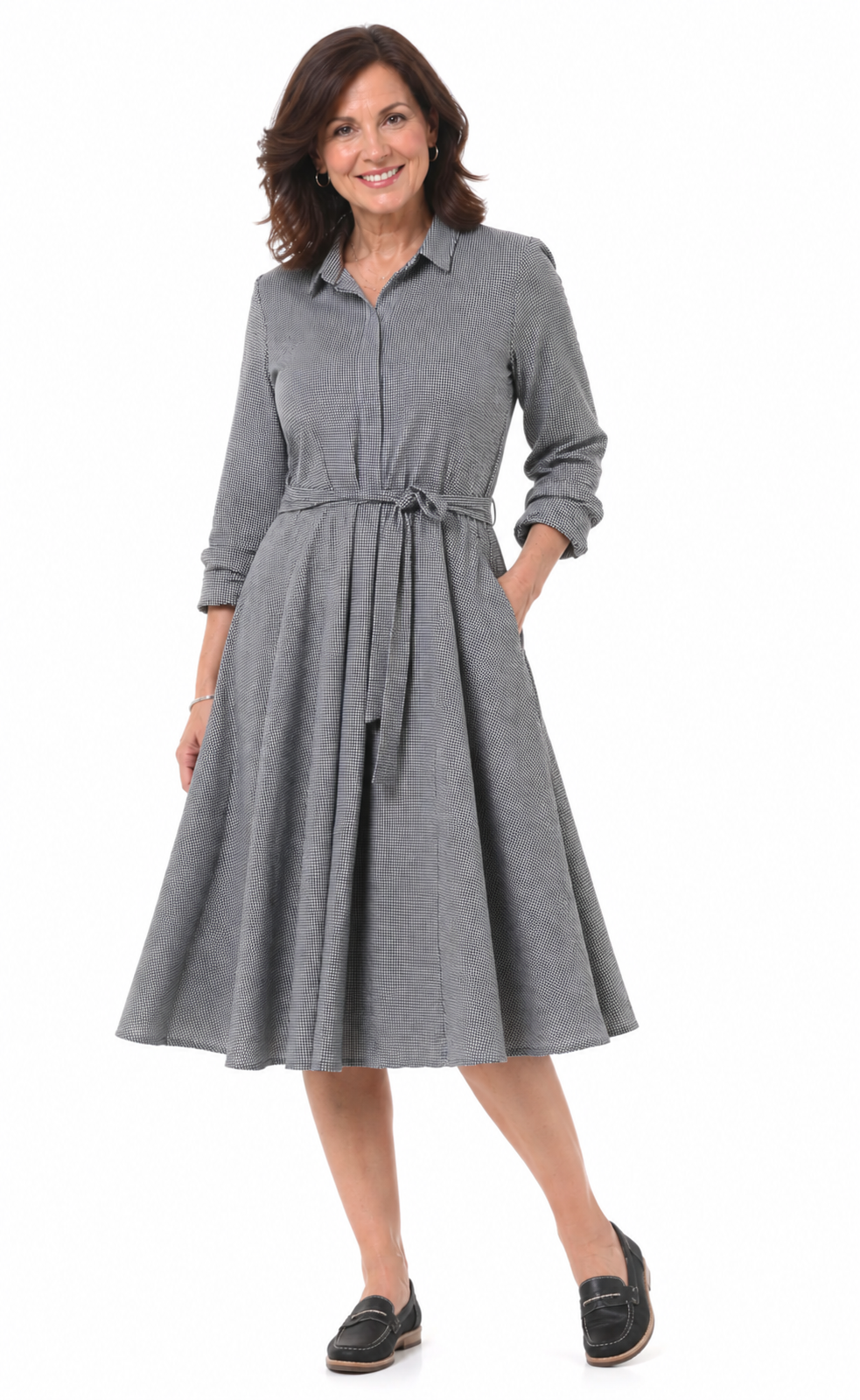 FINAL SALE CV1042 Perrin Dress in Noir Check*