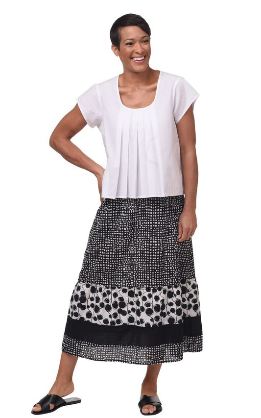 CV1161 Ryder Skirt in Black Dots