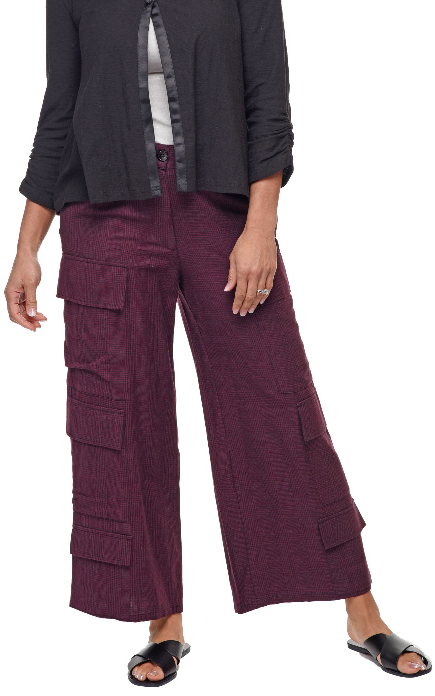 FINAL SALE SDC1086 Calista Cargo Pant in Maroon Avalon*