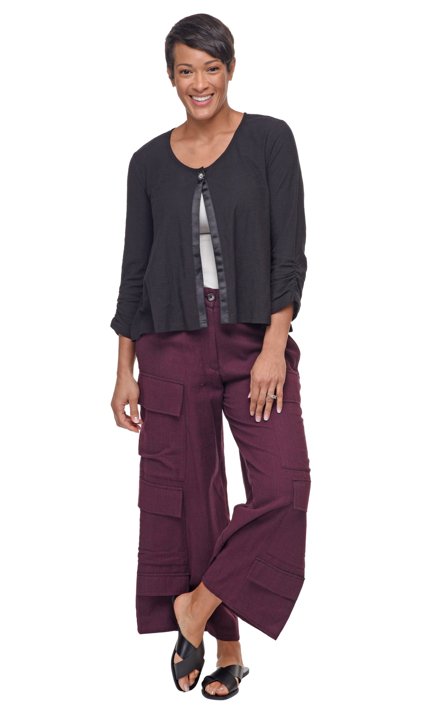 FINAL SALE SDC1086 Calista Cargo Pant in Maroon Avalon*