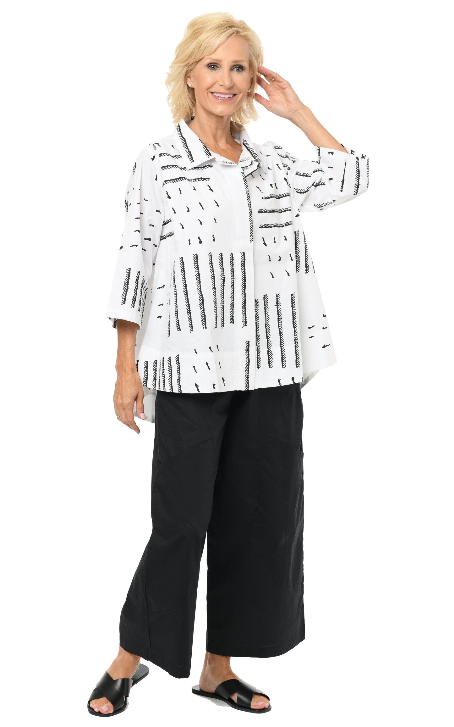 FINAL SALE SDC334 Alice Button Down in White Sand Dunes*