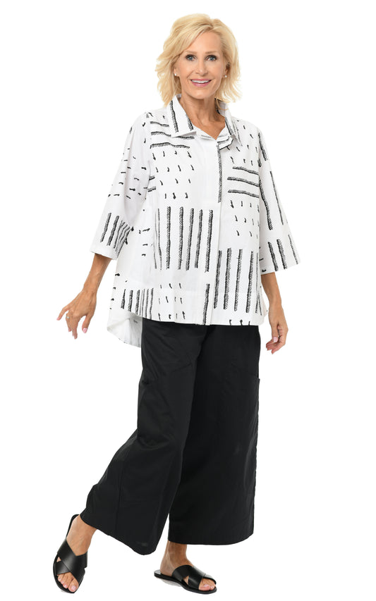 FINAL SALE SDC334 Alice Button Down in White Sand Dunes*