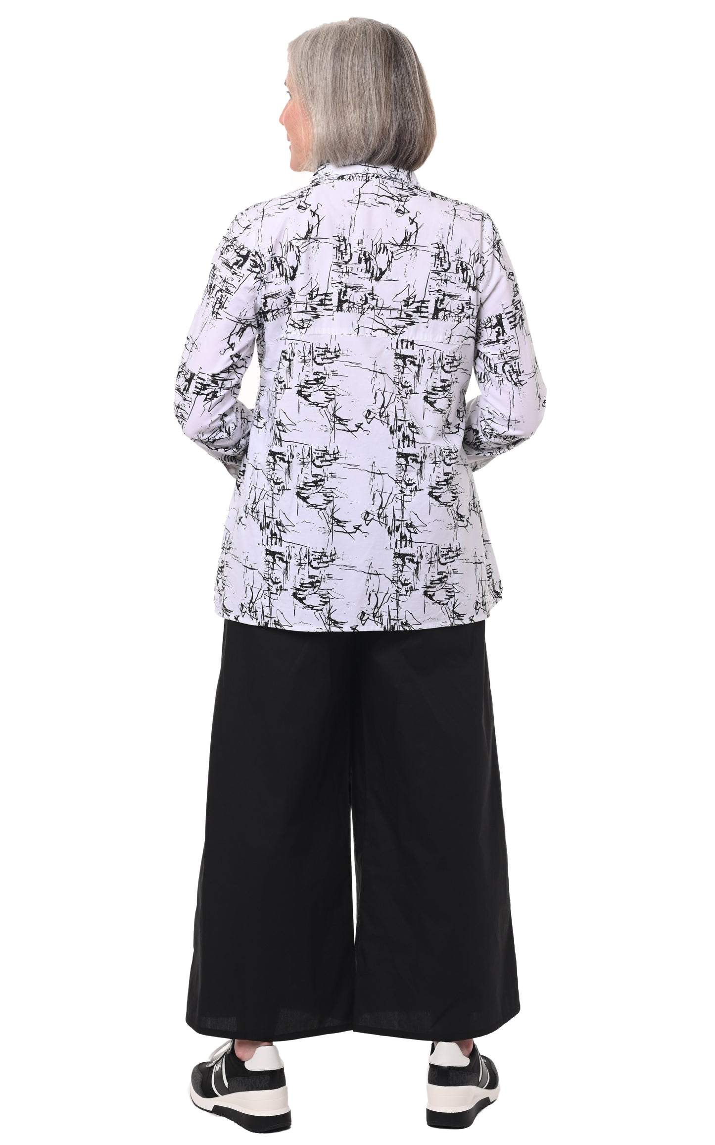 FINAL SALE SDC529 Jennifer Button Down in White Etching*